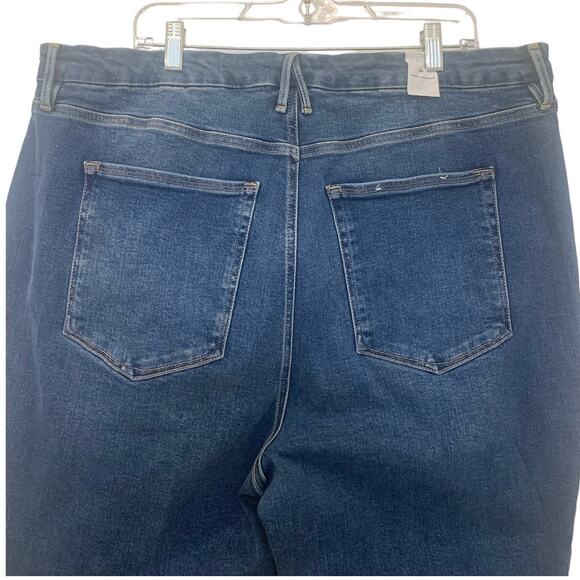 Good American Jeans 24 Blue Straight Leg High Rise Stretch Denim Med Wash NWOT - Picture 6 of 10